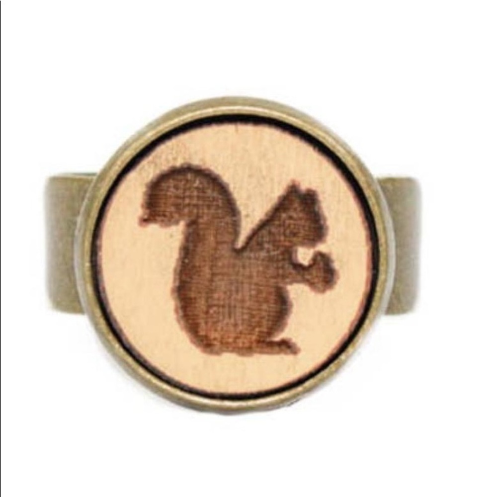 3 pack Handmade Squirrel cameo ring
